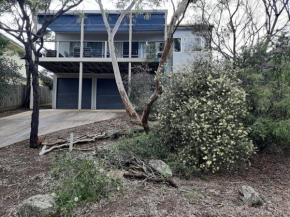 Elevated holiday house in bush setting overlooking wetlands